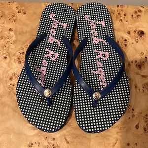 Jack Rogers rubber flip flop sandals navy 7
